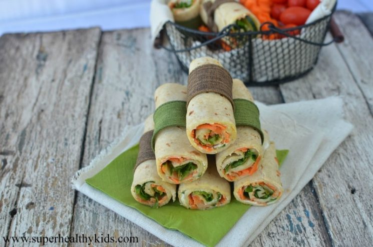 Veggie Lunch Wraps. Need a new lunch idea? We love this veggie wrap! They hold together so well without all the fillings coming out!